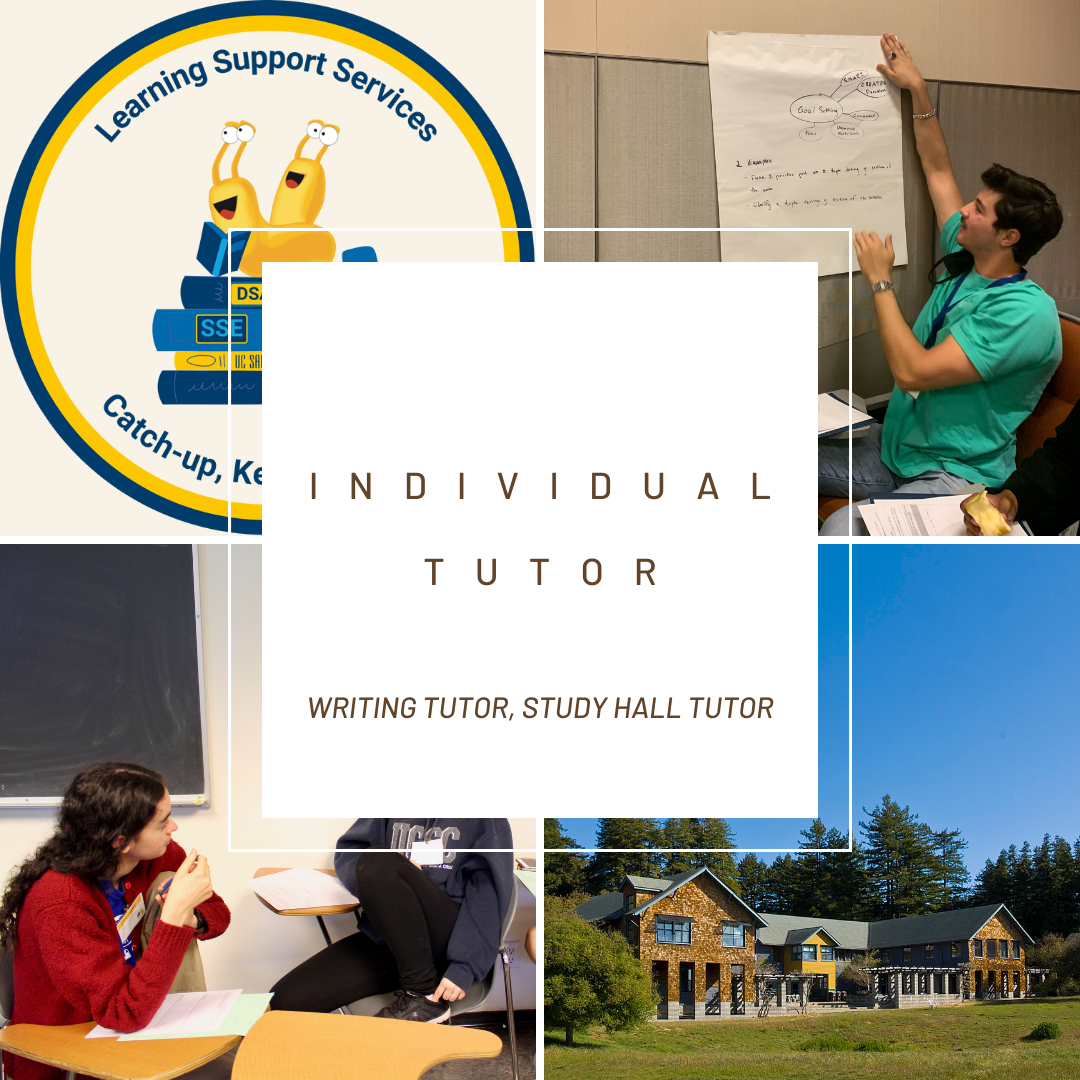 individual tutor icon - showing the lss log, a picture of the ARCenter, a picture of a male tutor at the board and a female tutor talking to a student